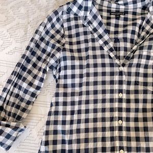 Blue and white checked jcrew factory button up